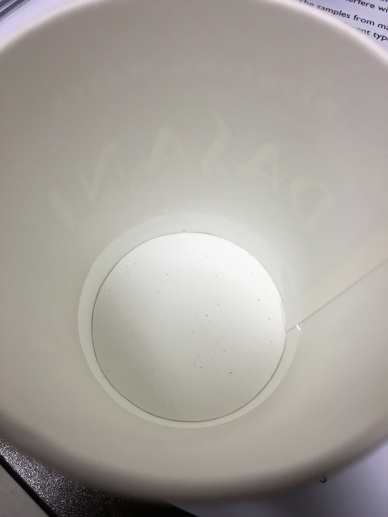 Swimming dirt in cup
